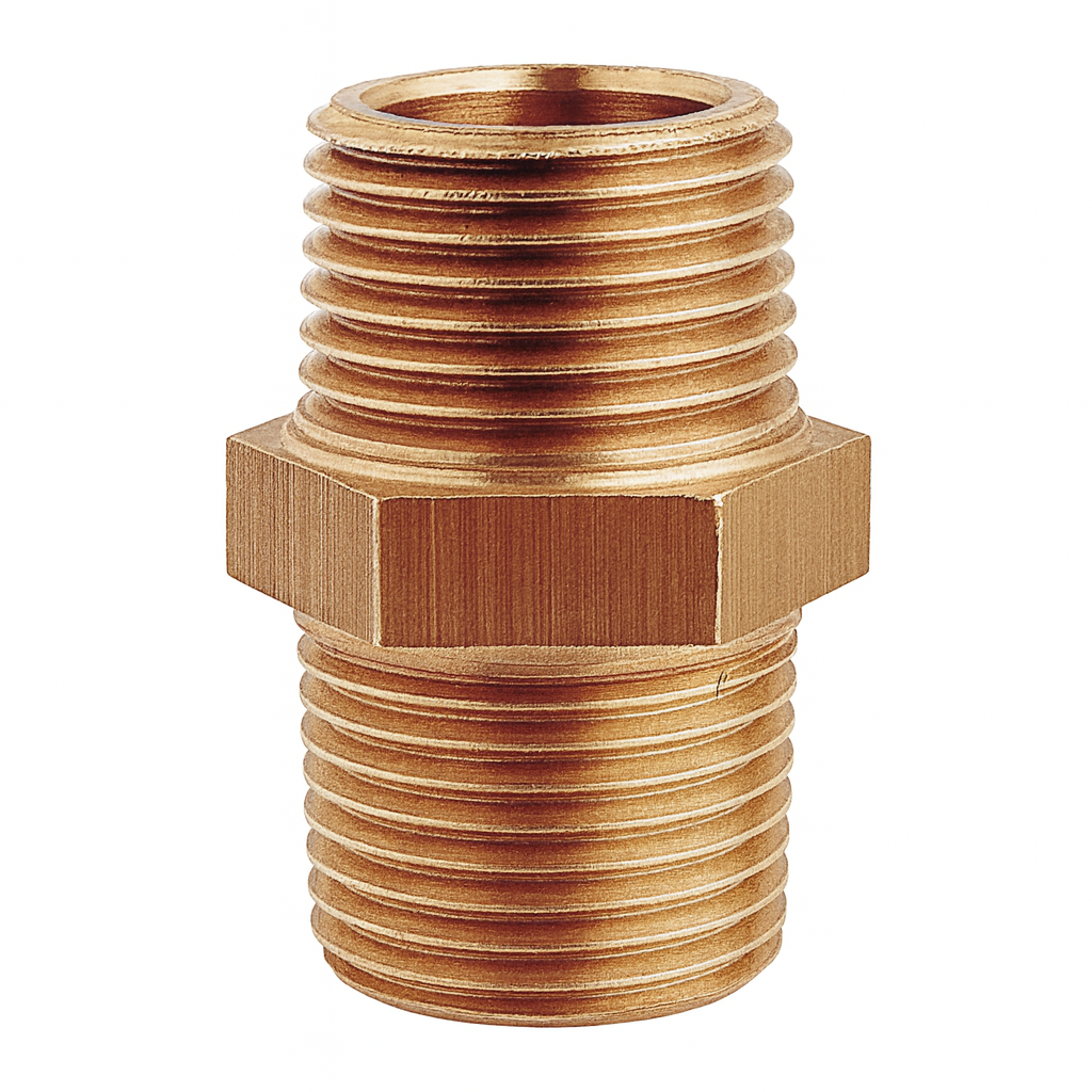 BRONZE DOUBLE NIPPLE 1/4